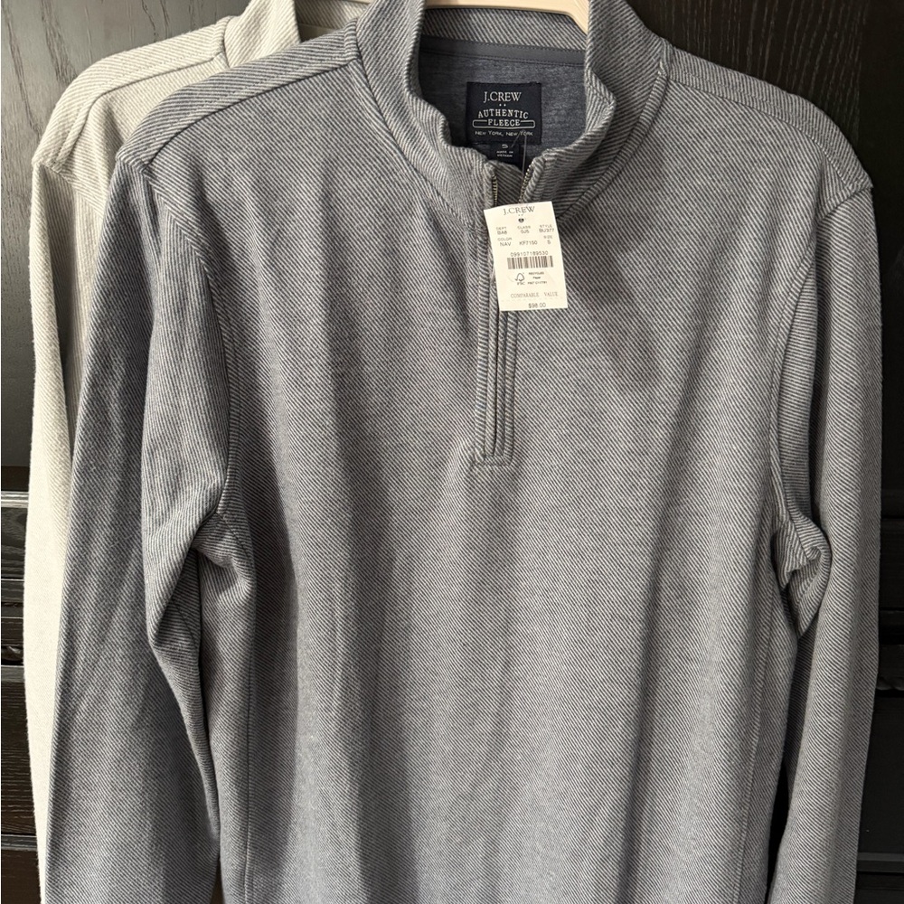 Set of 3 J. Crew Factory Men's Quarter-Zip Fleece Pullovers